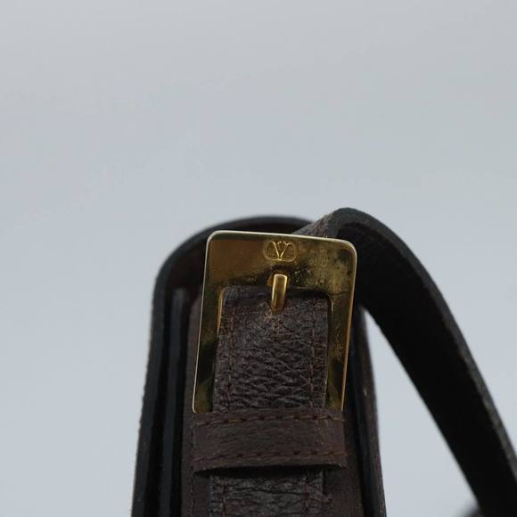 VALENTINO Shoulder Bag Leather Brown Gold Auth ar12877 - Picture 10 of 16